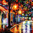 Afremov Paintings - NIGHT CAFE by Leonid Afremov